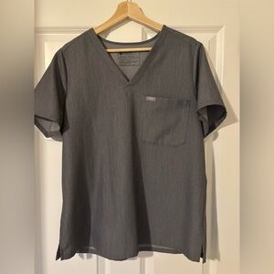 FIGS WOMEN’s Gray V-Neck Scrub Top - LARGE